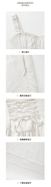 ITSNIKAR French Vintage White Moonlight Dress Women's Design Sense Temperament Slip Dress Gentle Wind White Skirt
