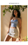 ITSNIKAR classic print design skirt women's early spring slim slim slim hip skirt low waist a-line short skirt