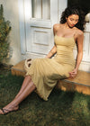 ITSNIKAR vintage pearl slip dress women's spring square neck design knit skirt slim slim long skirt
